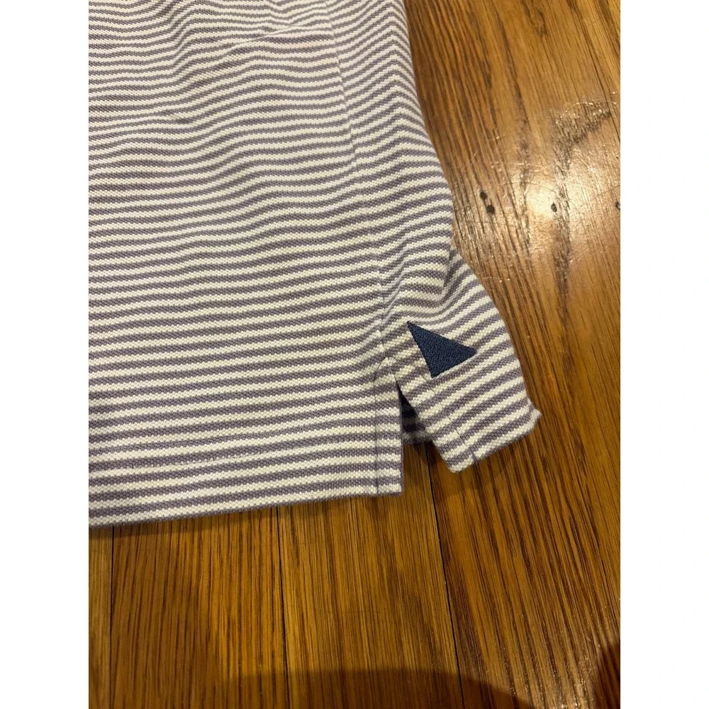 UNTUCKit Mens XX-Large Purple White Striped Pima Cotton Polo Shirt XXL Short Slv